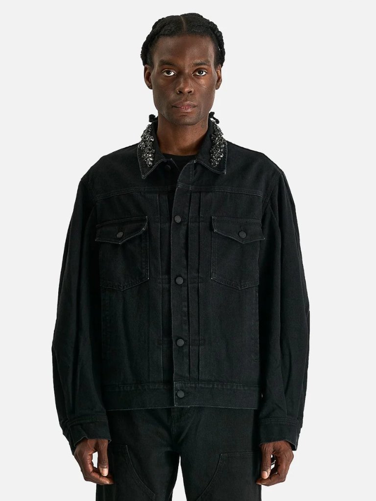 Simone Rocha Puff Sleeve Denim Jacket Black Large